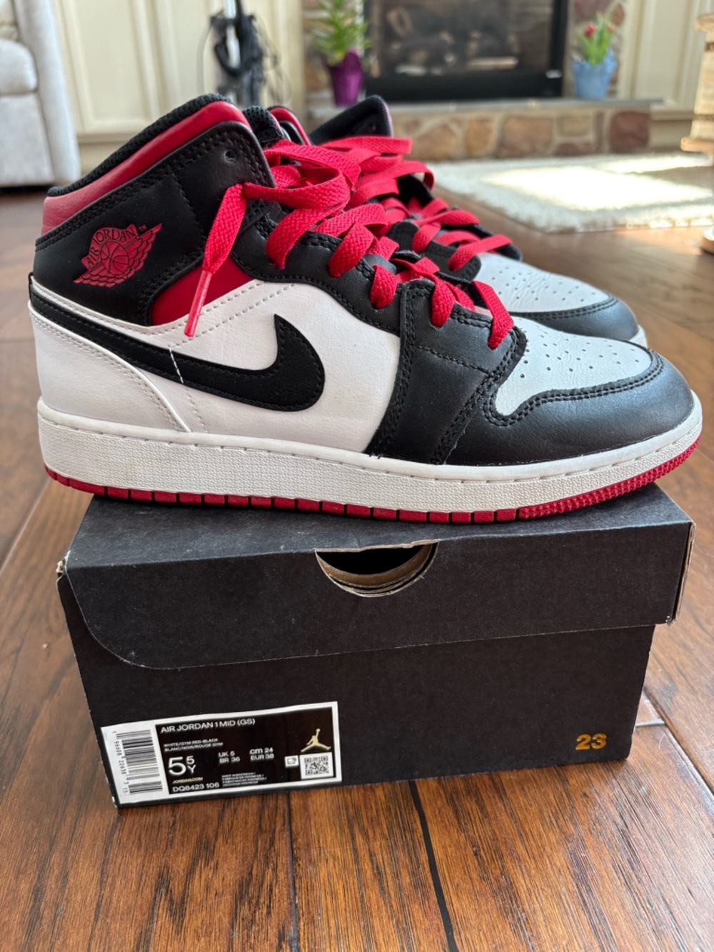 Jordan Kids Mid-Top Sneakers - Black/White/Red